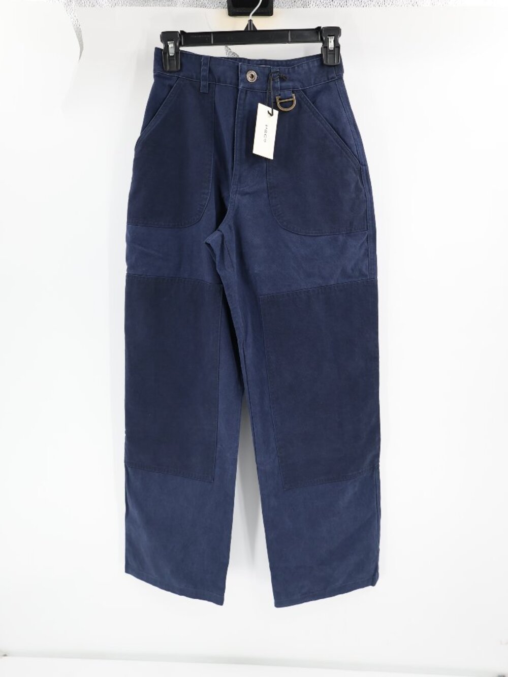 NWT P Co Pants Womens 6 UK 24x29.5 double knee Surplus High Waisted Cotton Blue